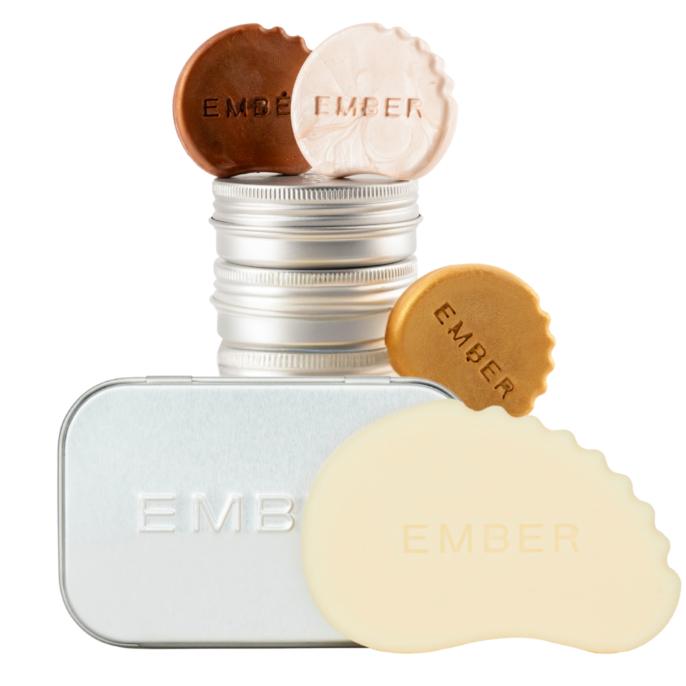 Ember skincare product with ta serum bar on a white background