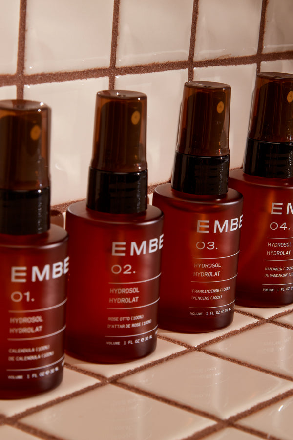 Ember Wellness skin care discovery sets - perfect for sampling our whole line or gifting to the skinimalists in your life. Picture here is our Hydrosol Discovery Set.