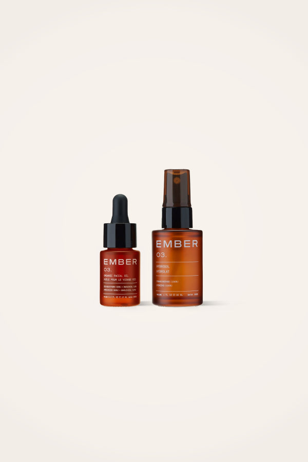 Our 03 / Duo combines the plant-based retinol alternative bakuchiol, with the wholesome properties of sea buckthorn. This is combined with the firming attributes of our 03 / Frankincense Hydrosol for increased cell turnover and a natural way to reduce fine lines and wrinkles.
