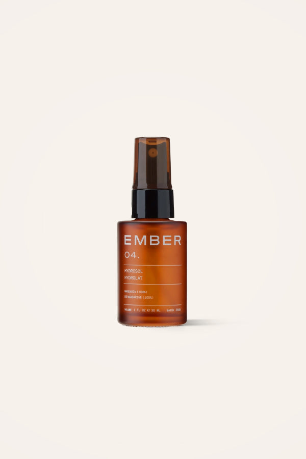 Ember's Mandarin Hydrosol, made from pure, sustainably sourced plant waters that deliver hydration to the face, neck, and décolletage.
