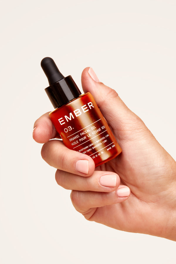 Ember's Sea Buckthorn and Bakuchiol Facial Oil, a plant-based retinol alternative with the nourishing power of sea buckthorn for natural and gentle anti-aging.